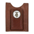 Leather Magnetic Money Clip Card Case